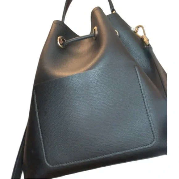 Kate Spade Black Bucket Bag with Drawstring Closure and crossbody strap - Picture 4 of 6